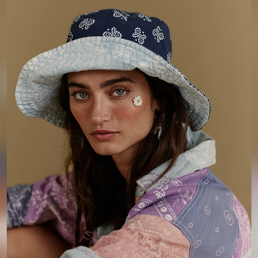 Free People Bandana Bucket Hat NWOT